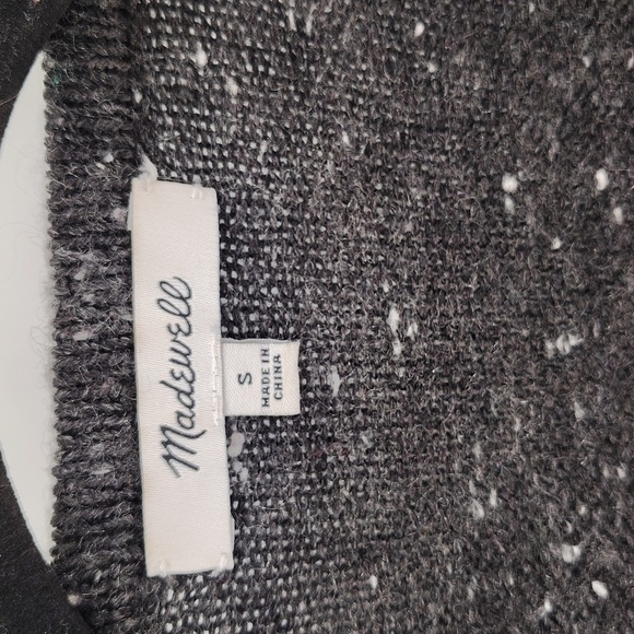 Madewell Wool Blend Black Confetti Open Cardigan Sweater Size Small Oversized - Picture 4 of 7